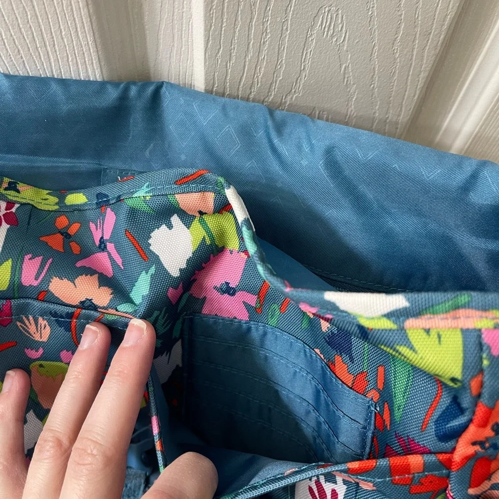 Vera Bradley Floral Laptop Crossbody Bag in Teal Multicolor